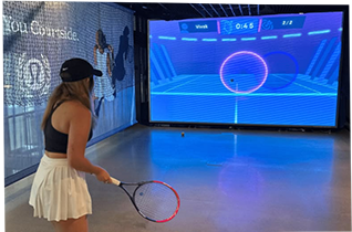 AR indoor tennis simulator digital sports device